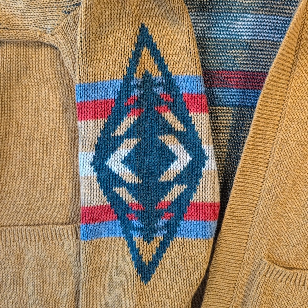 Pendleton Chief Aztec Cardigan‎ Jacket Mens S Southwest Tribal Cotton Open Front - Picture 9 of 10